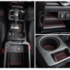 imagePremium Cup Holder Console and Door Pocket Inserts Kit Compatible with Toyota 4Runner Accessories 20102024 2 Row Red Trim27PC SetRed Trim
