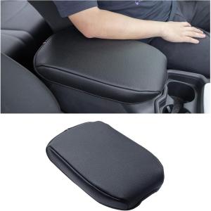 imageJDMCAR Center Console Armrest Cover for 2025 Toyota RAV4 Accessories 2024 2023 2022 2021 2020 2019 Leather Middle Console Lid Cover Pad Protector Elbow Arm Rest Covering CarBlackCushionBlack