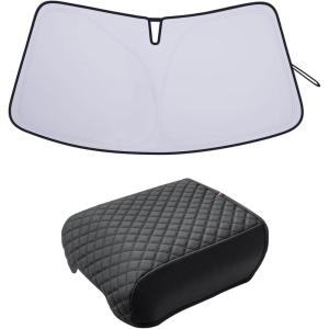 imageJDMCAR Center Console Cushion and Windshield Sunshade Compatible with 2021 2022 2023 2024 2025 Ford F150