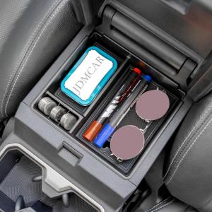 imageJDMCAR Center Console Organizer Compatible with 2024 2025 2026 Toyota Tacoma Accessories Armrest Insert ABS Plastic Coin Holder Secondary Storage Box Black TrimGlossy Black
