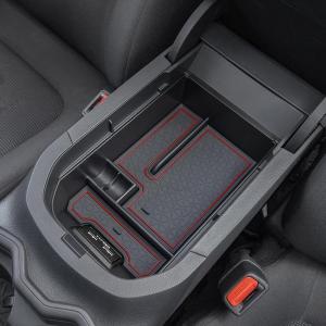 imageJDMCAR Center Console Tray Organizer Compatible with Toyota RAV4 Accessories 2025 2024 2023 2022 2021 2020 2019 and 20212025 RAV4 Prime Armrest Insert Container ABS Material Secondary Storage BoxRed