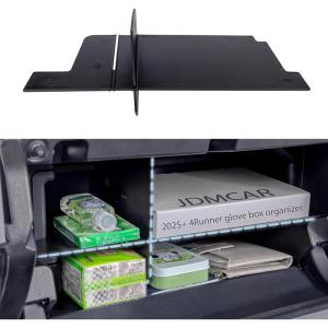 imageJDMCAR Compatible with Toyota 4Runner Accessories 20102023 2024 Glove Box Organizer and GX 460 20102023Insert ABS Black Materials 4Runner Compartment TrayBlackFits 2025 4runner