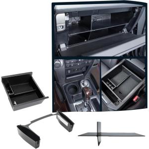imageJDMCAR Upgrade Gear Shift Organizer Tray Compatible with Toyota 4Runner Accessories 20102022 2023 2024 Car Center Console Shifter Side Tray Storage Box Interior AccessoriesBlack3pcs Organizers