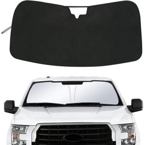 imageWindshield Sun Shade Compatible with 20152020 Ford F150 AccessoriesFoldable Front Sun VisorF150 SunshadeFits LariatKing RanchPlatinumXLXLTLimited and Raptor ModelBlackSilverFits 20152020 F150