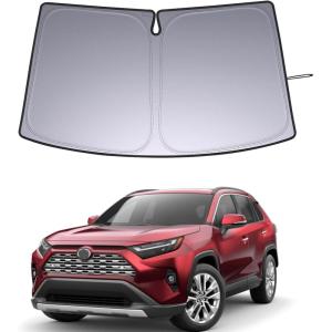 imageWindshield Sun Shade for Toyota Rav4 Accessories 20192025 Custom Fit Foldable Front Window Sunshade Sun Visor Protector Block UV Rays Keep Your Car Coolersilver