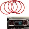 imageJDMCAR AC Vent Ring Outer Trim Decoration Covers 4 pcs Set Red and Center Console Cushion Compatible with Toyota Tacoma Accessories 20162022 2023