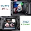 imageJDMCAR Center Console Organizer Black Trim and Gas Cap Holder Compatible with Toyota Tacoma Accessories 20162023