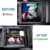 imageJDMCAR Center Console Organizer Red Trim and Gas Cap Holder Compatible with Toyota Tacoma Accessories 20162023