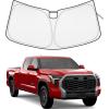 imageJDMCAR Liner Accessories Red Trim and Windshield Sun Shade Compatible with Toyota Tundra Accessories 2022 2023 2024