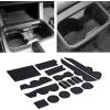 imageJDMCAR OneTouch Hidden Storage Box and Premium Cup Holder Console and Door Pocket Inserts Kit Double Cab Black Trim Compatible with 20162023 Toyota Tacoma Accessories