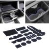 imageJDMCAR Compatible with Toyota Tacoma Accessories 20162023 Premium Cup Holder Console and Door Pocket Inserts Kit Double Cab Red TrimBlue