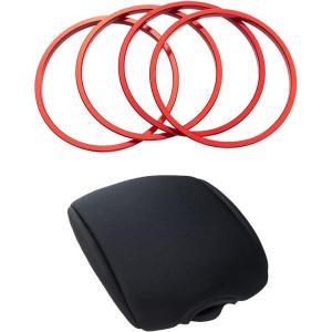 imageJDMCAR AC Vent Ring Outer Trim Decoration Covers 4 pcs Set Red and Center Console Armrest Cushion Compatible with Toyota Tacoma Accessories 2023 2022 2021 2020 2019 2018 2017 2016