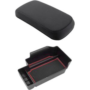 imageJDMCAR Center Console Cover and Center Console Tray Red Trim Compatible with 20152022 Chevy ColoradoGMC Canyon