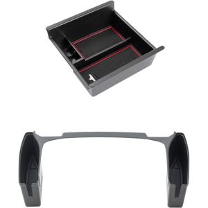 imageJDMCAR Center Console Organizer Red Trim and Gear Shift Organizer Tray Compatible with Toyota 4Runner Accessories 20102024