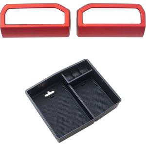 imageJDMCAR Center Console Organizer and Dashboard Side Air Vent Outlet AC Decorative Cover Trim Compatible with 2024 2025 Toyota Tacoma and 2025 Toyota 4Runner Accessories