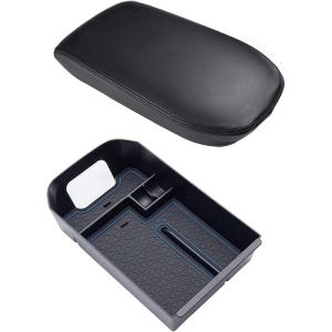 imageJDMCAR Center Console Tray Organizer Blue Trim and Center Console Cover Compatible with Toyota RAV4 Accessories 2023 2022 2021 2020 2019