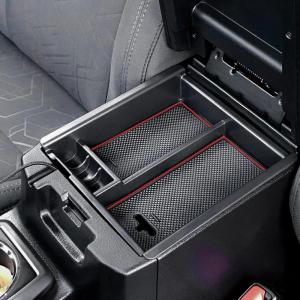 imageJDMCAR Center Console Tray Organizer Compatible with Toyota Tacoma Accessories 20162022 2023 Armrest Insert Container ABS Material Secondary Storage BoxRed Trimred