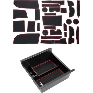 imageJDMCAR Center Console Tray Red Trim and Custom Liner Accessories 2 Rows of SeatsRed Trim Compatible with Toyota 4Runner 20102023