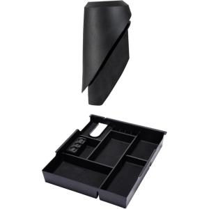 imageJDMCAR Center console tray Black Trim and Antenna Base Compatible with Toyota Tundra Accessories 20142021