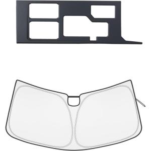 imageJDMCAR Central Control Gear Shift Panel Trim Cover and Windshield Sun Shade Compatible with Toyota Tundra Accessories 2022 2023 2024