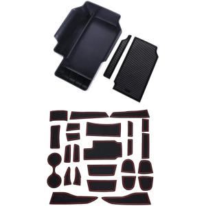 imageJDMCAR Compatible with Custom Liner Accessories Crew Cab Red Trim and Center Console Organizer ColoradoCanyon 20152022