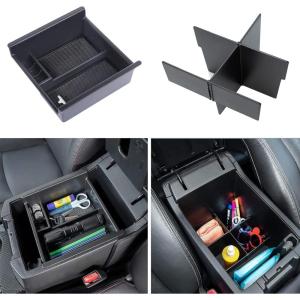 imageJDMCAR Compatible with Toyota 4Runner Accessories 20102024 Center Console OrganizerInsert ABS Black Materials Compartment DividerBlacktray and divider