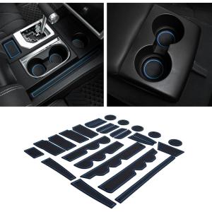 imageJDMCAR Compatible with Toyota Tundra Accessories 2021 2020 2019 2018 2017 2016 2015 2014 Premium Liner Accessories Custom Console Cup Holder and Door Pocket Inserts Kit  Bucket Seat Blue TrimBlue