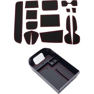 imageJDMCAR Custom Liners Red Trim and Center Console Organizer Red Compatible with 2022 2021 2020 2019 RAV4 Accessories