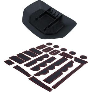 imageJDMCAR Dashboard Organizer and Premium Liner Accessories Bucket SeatRed Trim Compatible with Toyota Tundra 20142021