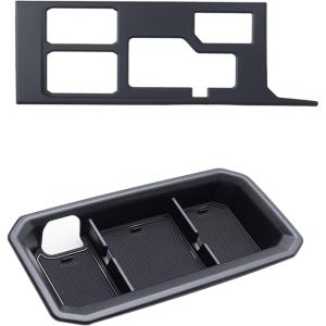 imageJDMCAR Dashboard Tray and Central Control Gear Shift Panel Trim Cover Compatible with 2022 2023 2024 Toyota TundraSequoia