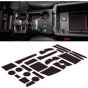 imageJDMCAR Liner Accessories 2 Rows of SeatsRed Trim and Armrest Cover Compatible with Toyota 4Runner 20102021 2022 2023