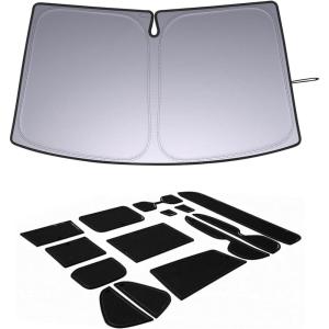 imageJDMCAR Liner Accessories Black Trim and Upgrade Front Windshield Sun Shade Compatible with Toyota RAV4 Accessories 20192024