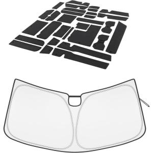 imageJDMCAR Liner Accessories Black Trim and Windshield Sun Shade Compatible with Toyota Tundra Accessories 2022 2023 2024