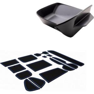 imageJDMCAR Liner Accessories Blue Trim and Drivers Drawer Box Compatible with 2025 Toyota RAV4 20192024 and 20212025 RAV4 Prime