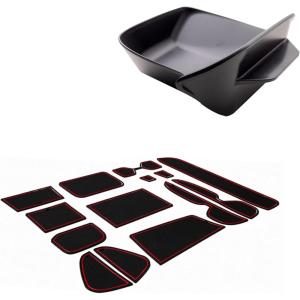 imageJDMCAR Liner Accessories Red Trim and Drivers Drawer Box Compatible with 2025 Toyota RAV4 20192024 and 20212025 RAV4 Prime