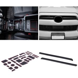 imageJDMCAR Liner Accessories Red Trim and Front Center Grille Insert Cover Trim Compatible with 2023 2022 2021 2020 Toyota 4Runner