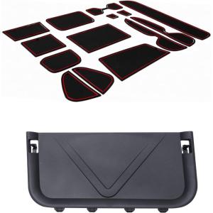 imageJDMCAR Liner Accessories Red Trim and Rear Cargo Storage Baffle Compatible with Toyota RAV4 20192024 2025
