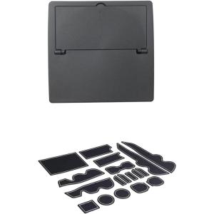 imageJDMCAR OneTouch Hidden Storage Box and Premium Cup Holder Console and Door Pocket Inserts Kit Double Cab White Trim Compatible with 20162023 Toyota Tacoma Accessories