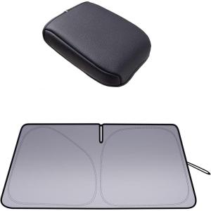 imageJDMCAR Windshield Sun Shade and Center Console Cushion Compatible with Toyota Tacoma Accessories 20162022 2023