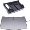 imageJDMCAR HalfSized Console Tray and Windshield Sun Shade Compatible with Toyota Tundra Accessories 20142021