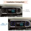 imageJDMCAR Windshield Sun Shade and Premium Aluminum Alloy AC Vent Ring Outer Trim Decoration Covers 4 pcs Set Blue Compatible with Toyota Tacoma Accessories 20162022 2023