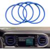 imageJDMCAR Windshield Sun Shade and Premium Aluminum Alloy AC Vent Ring Outer Trim Decoration Covers 4 pcs Set Blue Compatible with Toyota Tacoma Accessories 20162022 2023