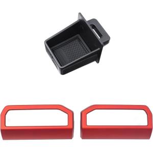 imageJDMCAR Dashboard Side Air Vent Outlet AC Decorative Cover Trim and Drivers Drawer Box Compatible with 2024 2025 2026 Toyota Tacoma and 2025 2026 Toyota 4Runner Accessories