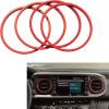 imageJDMCAR Center Console Organizer Red Trim and AC Vent Ring Outer Trim Decoration Covers 4 pcs Set Red Compatible with 20162021 2022 2023 Toyota Tacoma