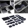 imageJDMCAR OneTouch Hidden Storage Box and Premium Cup Holder Console and Door Pocket Inserts Kit Double Cab Blue Trim Compatible with 20162023 Toyota Tacoma Accessories