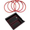imageJDMCAR Center Console Organizer Red Trim and AC Vent Ring Outer Trim Decoration Covers 4 pcs Set Red Compatible with 20162021 2022 2023 Toyota Tacoma