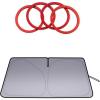 imageJDMCAR Windshield Sun Shade and Premium Aluminum Alloy AC Vent Ring Inner Trim Decoration Covers 4 pcs Set Red Compatible with Toyota Tacoma Accessories 20162022 2023