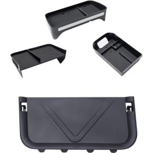 imageJDMCAR 3PCS Center Console Organizer Tray Set and Rear Cargo Storage Baffle Compatible with Toyota RAV4 20192025