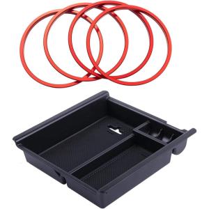 imageJDMCAR Center Console Organizer and AC Vent Ring Outer Trim Decoration Covers Compatible with Toyota Tacoma 20162021 2022 2023