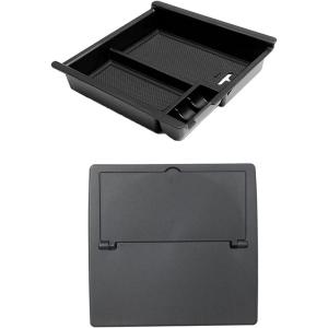 imageJDMCAR Center Console Tray Organizer Black Trim and OneTouch Hidden Storage Box Compatible with 20162023 Toyota Tacoma Accessories